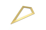 Brass Triangle Charm, 6 Raw Brass Triangle Charms With 1 Hole (54x29x0.60mm) D0351