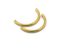 Brass Noodle Tubes - Raw Brass Semi Circle Curved Tube Beads (3.5x41mm) D0266
