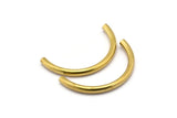 Brass Noodle Tubes - Raw Brass Semi Circle Curved Tube Beads (3.5x41mm) D0266