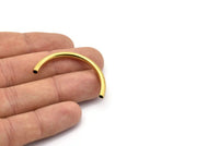 Brass Noodle Tubes - Raw Brass Semi Circle Curved Tube Beads (3.5x41mm) D0266