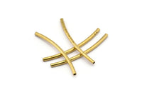 Raw Brass Tube, 50 Raw Brass Curved Tubes (1.5x30mm) D0280
