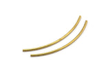 Raw Brass Tube, 50 Raw Brass Curved Tubes (1.5x50mm) D0282