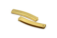 Brass Wallet Frame, 5 Raw Brass Pendant Findings 4 Holes (50x9mm)   D0290