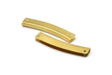 Brass Wallet Frame, 5 Raw Brass Pendant Findings 4 Holes (50x9mm)   D0290
