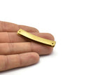 Brass Wallet Frame, 5 Raw Brass Pendant Findings 4 Holes (50x9mm)   D0290