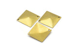 Square Pyramid Charms, 50 Raw Brass Square Pyramid Charms, Findings  (16mm)   D0272