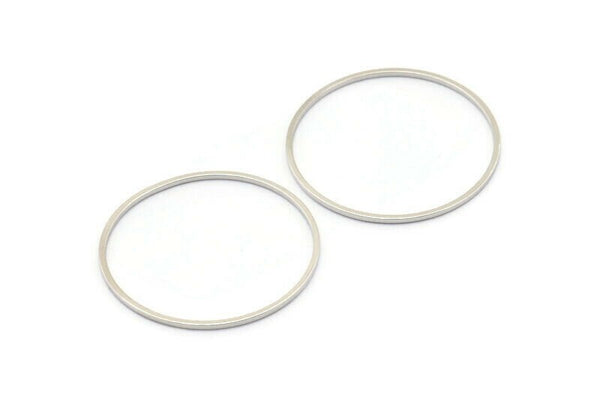 25mm Silver Rings - 24 Silver Brass Circle Connectors (25x0.8mm) D0390