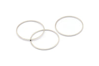 25mm Silver Rings - 24 Silver Brass Circle Connectors (25x0.8mm) D0390