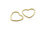 Heart Open Pendant,  24 Cutting Raw Brass Heart Connector  (13x14.3mm)    D0343