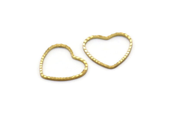 Heart Open Pendant,  24 Cutting Raw Brass Heart Connector  (13x14.3mm)    D0343