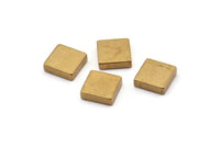 Raw Brass Finding, 10 Raw Brass Thick Squares (10x3mm) D0371