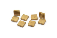 Raw Brass Finding, 10 Raw Brass Thick Squares (10x3mm) D0371