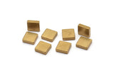 Raw Brass Finding, 10 Raw Brass Thick Squares (10x3mm) D0371