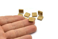 Raw Brass Finding, 10 Raw Brass Thick Squares (10x3mm) D0371