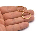 22mm Circle Connectors - 25 Raw Brass Circle Connectors (22x0.8x2mm) D0312