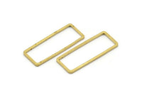 Brass Rectangle Connector, 50 Raw Brass Rectangle Connectors (9x24x0.8mm) D0329