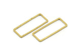 Brass Rectangle Connector, 50 Raw Brass Rectangle Connectors (9x24x0.8mm) D0329