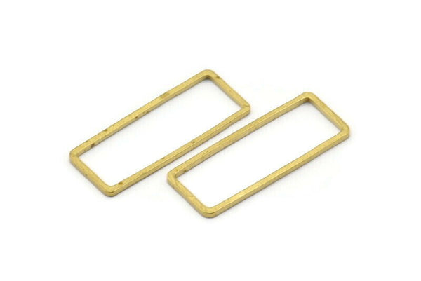 Brass Rectangle Connector, 50 Raw Brass Rectangle Connectors (9x24x0.8mm) D0329