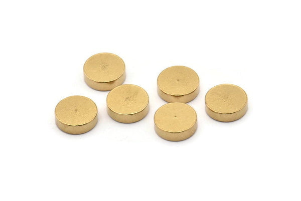Thick Cut Discs, 10 Raw Brass Round Discs (10x3mm) D0370