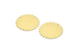 Brass Circle Charm, 2 Raw Brass Circle Charms With 1 Hole, Brass Pendants, Findings (25x0.80mm) M02134