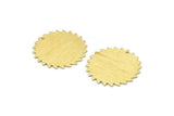 Brass Circle Charm, 2 Textured Raw Brass Circle Charms With 1 Hole, Brass Pendants, Findings (25x0.80mm) M02137