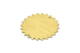 Brass Circle Charm, 2 Textured Raw Brass Circle Charms With 2 Holes, Brass Pendants, Findings, Connectors (25x0.80mm) M02138