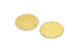 Brass Circle Charm, 2 Textured Raw Brass Circle Charms With 2 Holes, Brass Pendants, Findings, Connectors (25x0.80mm) M02138