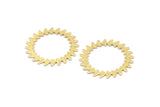 Brass Circle Charm, 2 Textured Raw Brass Circle Charms, Brass Connectors, Findings, Connectors (34x0.80mm) M02132