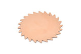 Copper Circle Charm, 2 Raw Copper Circle Charms With 1 Hole, Copper Pendants, Findings (42x0.80mm) M02149