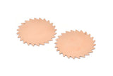 Copper Circle Charm, 2 Raw Copper Circle Charms With 1 Hole, Copper Pendants, Findings (42x0.80mm) M02149
