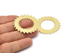 Brass Circle Charm, 2 Raw Brass Circle Charms With 1 Hole, Brass Pendants, Findings (42x0.80mm) M02153