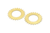 Brass Circle Charm, 2 Textured Raw Brass Circle Charms With 1 Hole, Brass Pendants, Findings (42x0.80mm) M02130