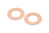 Copper Circle Charm, 2 Raw Copper Circle Charms With 2 Holes, Copper Pendants, Findings (42x0.80mm) M02124