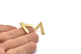 Gold Earring, 2 Gold Plated Brass V Shaped Stud Earrings (22x18x1mm) M01243 A2289