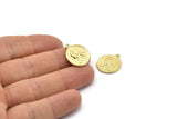 Brass Leo Charm, 4 Raw Brass Leo Charms With 1 Loop (17x20mm) F-94