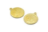 Brass Gemini Charm, 4 Raw Brass Gemini Charms With 1 Loop (17x20mm) F-87