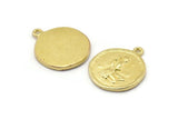 Brass Virgo Charm, 4 Raw Brass Virgo Charms With 1 Loop (17x20mm) F-92