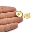 Brass Capricorn Charm, 4 Raw Brass Capricorn Charms With 1 Loop (17x20mm) F-96