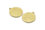 Brass Scorpio Charm, 4 Raw Brass Scorpio Charms With 1 Loop (17x20mm) F-93