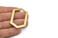 6 Raw Brass Hexagons (54x32x1mm) D0508
