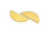 Raw Brass Blank, 10 Raw Brass Semi Circle Blanks (37x15x0.80) D0525