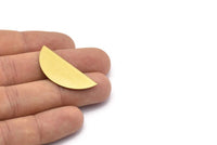Semi Circle Blank, 10 Raw Brass Half Moon Blanks (37x15x0.80)  D0525