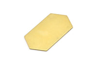 Brass Hexagon Blanks, 8 Raw Brass Hexagon Blanks (23x44.5x1mm) D0507