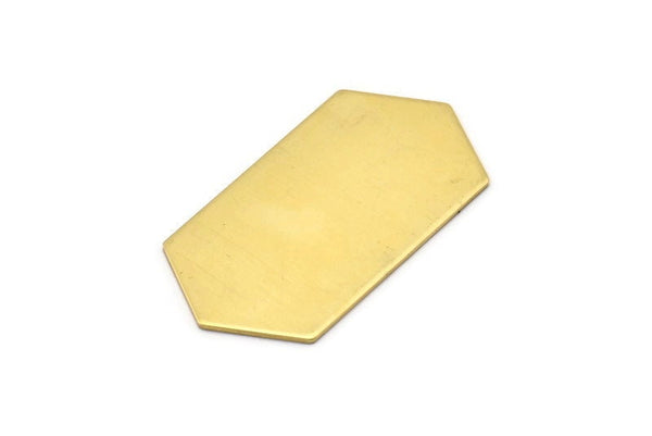 Brass Hexagon Blanks, 8 Raw Brass Hexagon Blanks (23x44.5x1mm) D0507