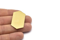 Brass Hexagon Blanks, 8 Raw Brass Hexagon Blanks (23x44.5x1mm) D0507