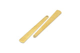 Brass Necklace Bar, 24 Raw Brass Stamping Necklace Blanks With 1 Hole (43x6x3x0.80mm) D0583