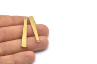 Brass Necklace Bar, 24 Raw Brass Stamping Necklace Blanks With 1 Hole (43x6x3x0.80mm) D0583