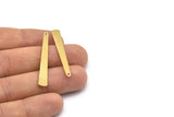 Brass Necklace Bar, 24 Raw Brass Stamping Necklace Blanks With 1 Hole (43x6x3x0.80mm) D0583