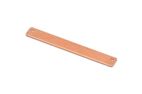 Copper Customized Name Bar, 10 Raw Copper Stamping Connector, Blanks 2 Holes (54x7x0.80mm) D0468