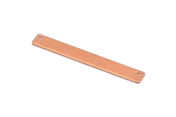 Copper Customized Name Bar, 10 Raw Copper Stamping Connector, Blanks 2 Holes (54x7x0.80mm) D0468
